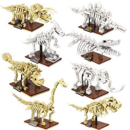 MOC Ideas Jurassic World Museum Dinosaur Fossils Jurassic World Dinosaur Legoinglys Building Blocks Bricks Dino Toy For Children