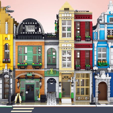 MOC Creator Expert Singapore Luxury Stores City Street Series Model Building Blocks Toys For Children Fit Sembo Bricks DIY Gifts
