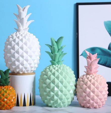 Nordic Modern Home Decor Pineapple Ornament Synthetic Resin Craft Window Desktop  home decoracion  Europe  miniature figurines