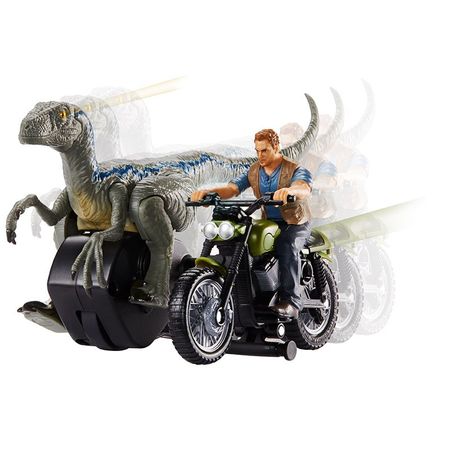Original Mattel Jurassic World 2 Attack Pack Velociraptor Dragon Owen Action Figure  Model Dolls Toys For Children
