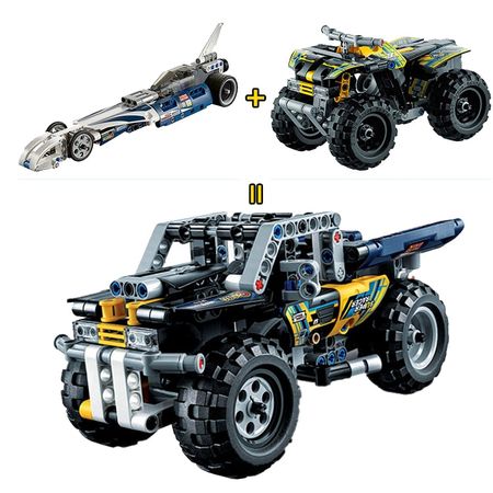 Decool Pull Back Technic Car Racer MOC Truck DIY building blocks kids toys for children bricks supercar christmas