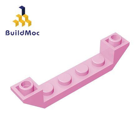 BuildMOC Compatible Assembles Particles 52501 Slope Inverted 45 6 x 1 For Building Blocks Parts DIY LOGO Educational Tech Toys