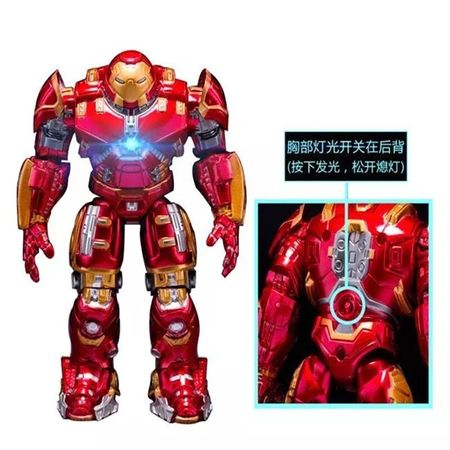 2018 Marvel Avengers 3 Iron Man Hulkbuster Armor Joints Movable dolls Mark With LED Light PVC Action Figure Collection Model Toy