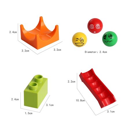 Big Size DIY Marble Race Run Building Blocks Accessories Funnel Slide Compatible Duploed Bricks Block Toys For Children Kid Gift