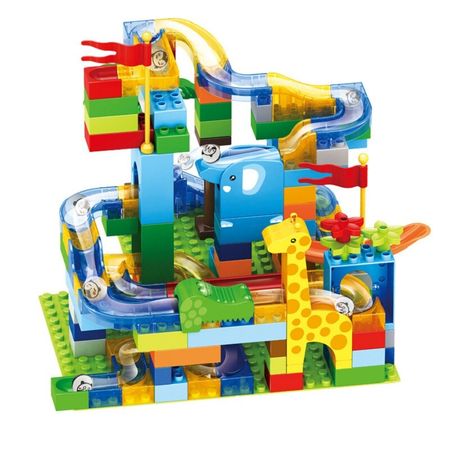 New Marble Race Run Maze Ball Jungle Track Building Blocks Compatible LegoING Duploed Blocks Fun Sliding Ball  Toys For Kids