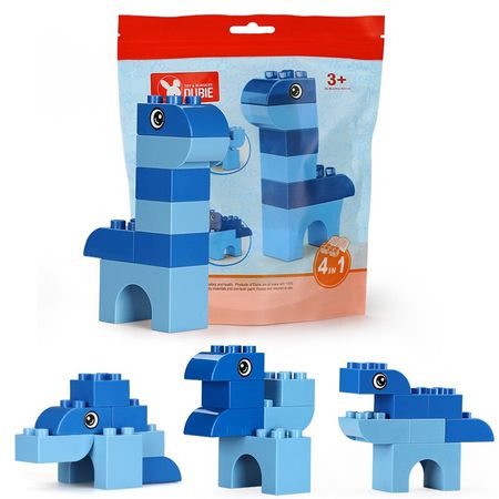 DIY Building Blocks Particles Adventure Colorful Animal Time Figures Bricks Compatible Block Educational Toys for Children