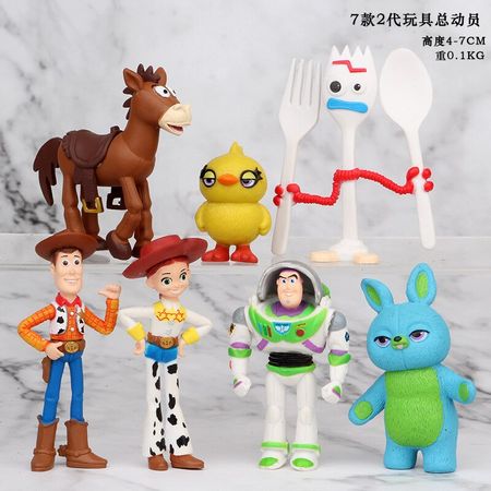 3pcs/7pcs/8pcs/9pcs/12pcs/17pcs Movie Toy Story 4 Cartoon Toys Woody Buzz Lightyear Jessie Forky Action Figure collectible Dolls