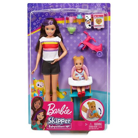 Original Barbie Dolls Babysitting with Accessories Barbie Dolls for Girls Baby Care Feeding Toddler Dolls Toys for Children Gift