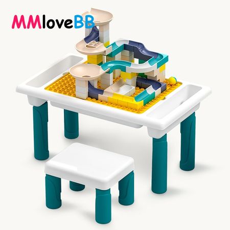 Multi Functions Table Desk Base Plate Brinquedos Building Blocks Sets Friends Study Table Marble Run Race DIY Kids Toys