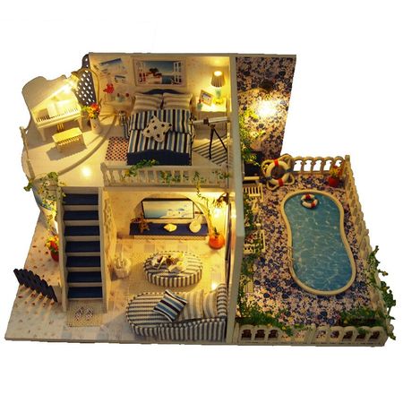 Toy Doll Houses Miniature Dollhouse Furniture Kit Toys DIY Dollhouse Wooden for Children New Year Christmas Gift Casa