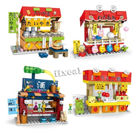 Constructor Fit Lego City Street View Snack Bar House Restaurant Building Blocks Friend Shop Bricks DIY Toys for Children SEMBO