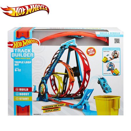 Hot Wheels Track Toys Builder Unlimited Triple Loop kit Racing Car compete Toys Building Kids Toys For Birthday Present GLC96