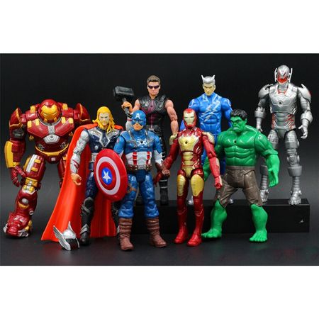 24 Pcs/Set Marvel Avenger Action Figure Toys Hulk Captain America Iron Man Spiderman Super Hero Model Doll Children Gift