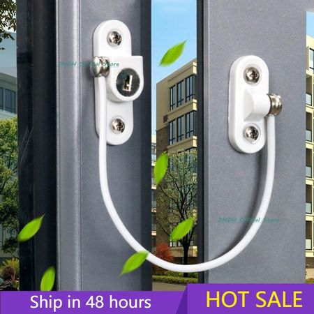 6Pcs  Window Security Chain Lock Window Cable Lock Restrictor Multifunctional Window Lock Door Security Guard for Baby Safety
