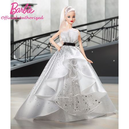 Original Barbie Collector 60th Anniversary Doll FXD88 Beautiful Princess Birthday Present Gift Box For Girl's Kid Toys