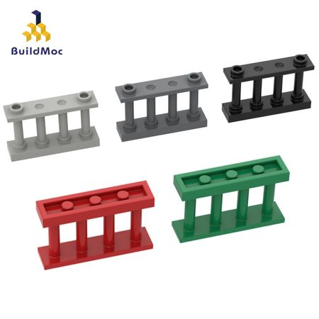 BuildMOC Compatible Assembles Particles 30055 1x4 fence 2 bumps on top Building Blocks Parts DIY LOGO Educational gift Toys