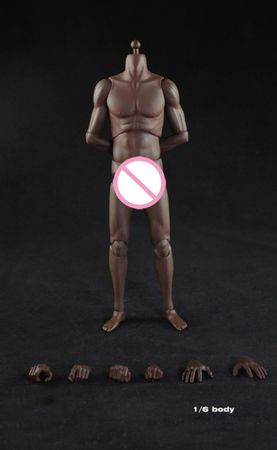 1/6 scale male  body super muscle sports dark skin slim body model toy for Fans Gifts