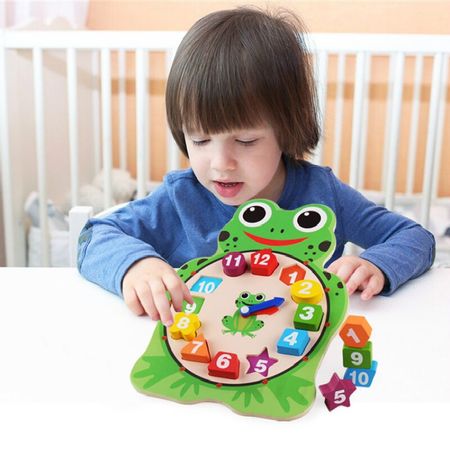Montessori Wooden Toys for Children Wood Clock Toy Digital Clock Time Cognition Preschool Learning Education Kids Toy