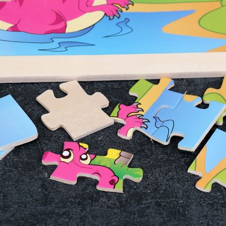 96 Pieces Colorful Wooden Puzzles for Toddler Children Learning Educational Puzzles Toys for Boys and Girls