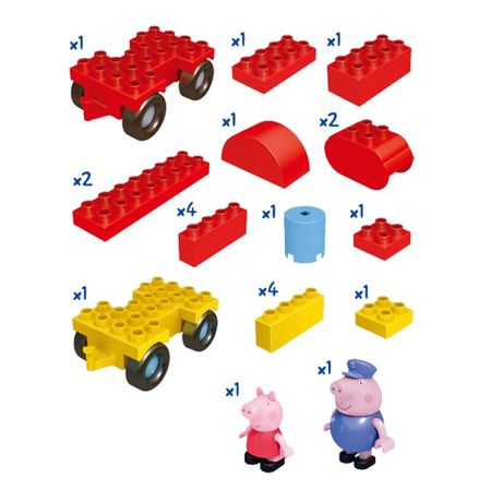 Original Peppa Pig Assembling Building Blocks Children's Toys Peppa George Pig Grandpa's Train Kids Educational Toy 6033
