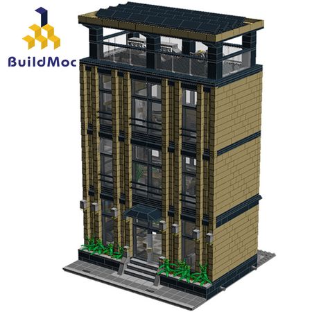 Buildmoc City Friends Architecture Modular Building Blocks Corporate Headquarters Modern City House Model Toys for children
