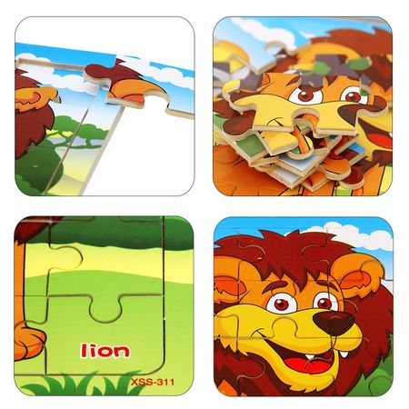 Baby Cognition Puzzle Wooden Toys For Kids 9/20 Small Piece Jigsaw Animal Educational Learning Toys For Children Gift