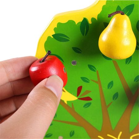 Montessori Wooden Magnetic Apple Tree Math Toy Puzzle Kindergarten Teaching Aids Fruit Pear Educational Mathematics Toys For Kid