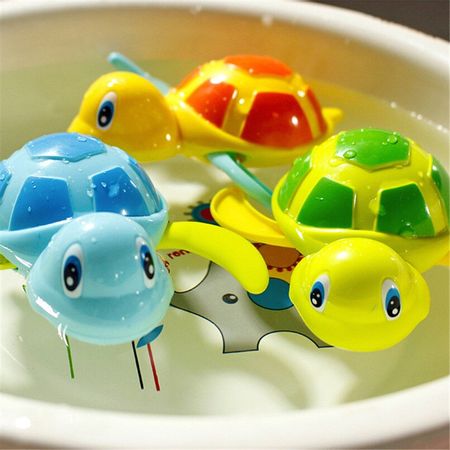 Bath Toys Cartoon Turtle Baby Wound-up Chain Shower Play Water Swimming Pool Accessories Clockwork Animal Classic Infant Toy
