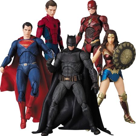 Justice League Mafex Aquaman Batman Flash Wonder Woman Superman Action Figure Toy Doll Gift 15cm
