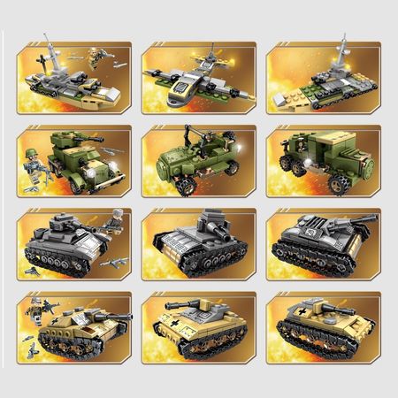 Sembo Building Blocks 1061pcs Military Series Helicopter ww2 Figures Weapon Gun Soldiers Tank Educational Toys for Children Gift
