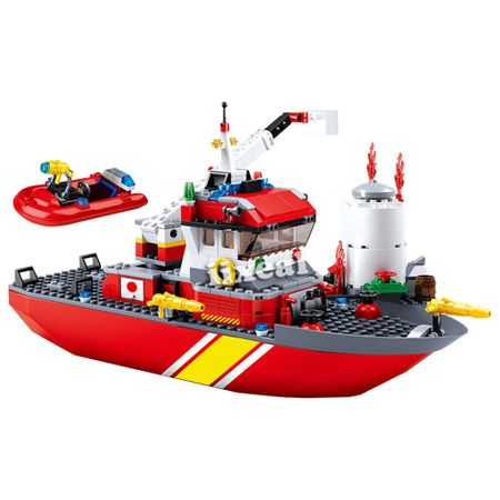 Technic Fit Lego City Block Toy Fire Station Building Blocks City Construction Firefighter Boat Educational Bricks Toy Christmas