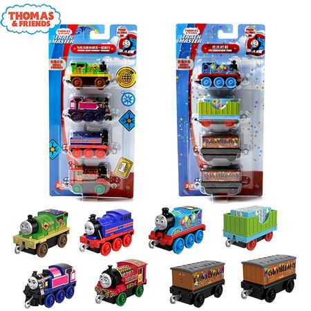 4pcs Thomas and Friends Mini Cartoon Trains Metal Magnetic Train Set Diecast Model Car Toys for Boys Educational Brinquedos Gift