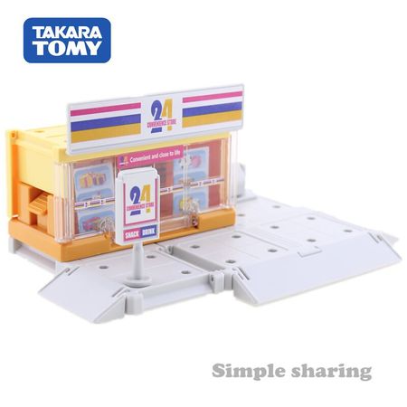 Takara Tomy Tomica Town Build City Convenience Store Model Hot Diecast Baby Toys Miniature Educational Kids Dolls
