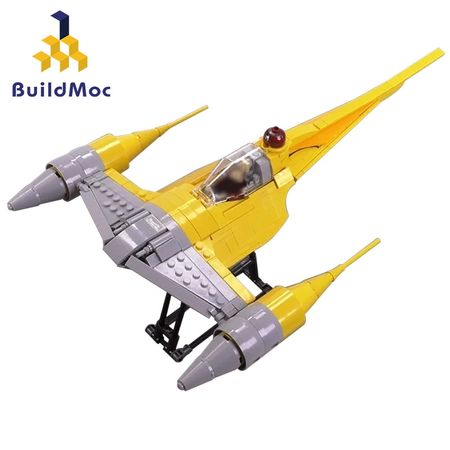 Buildmoc Space Series N-1 Yellow Aircraft Navigator Airplane 13997 Modular Apocalypse Model Building Blocks for Children Kids