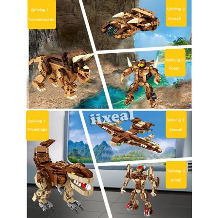 Fit Lego Jurassic Dinosaur Building Blocks City DIY Tyrannosaurus World Rex Velociraptor Park 3 IN 1 Model Bricks Children Toys