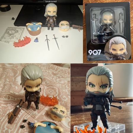 Wild Hunt 907 Witcher-ed 3 Geralt White Wolf Geralt PVC Action Figure Toy Doll Christmas Birthday Gift 10cm