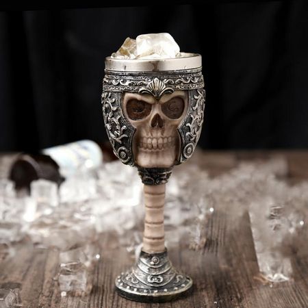 Creative Resin Mark Cup Nostalgic Beer Cup Stainless Steel Skull Knight Coffee Cup Tea Cup Bar Desk Accessories Decoration