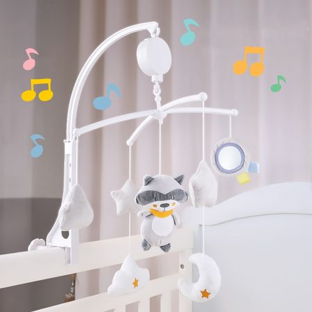 Baby Rattles Crib Mobiles Toy Holder Rotating Mobile Bed Bell Musical Box 0-12 Months Newborn Infant Baby Toys Rattles Bracket