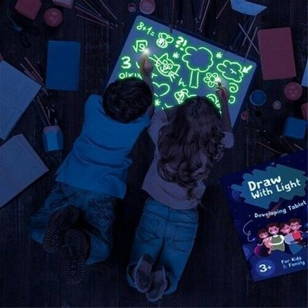 Magic Drawing Board Toys Night Light Fluorescence Color Educational Toys Early Writing Graffiti Painting Set Drawing Board Gift