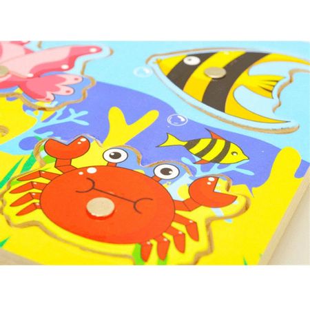3D Wooden Magnetic Fishing Toys Educational Learning Fish Board Game Magnet Ocean Puzzle Jigsaw Outdoor Fun Toy Christmas Gift