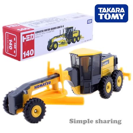 Tomica Long Type No.140 Komatsu Motor Grader GD675-6 1:81 Takara Tomy Metal Cast Car Model Vehicle Toys for Children New