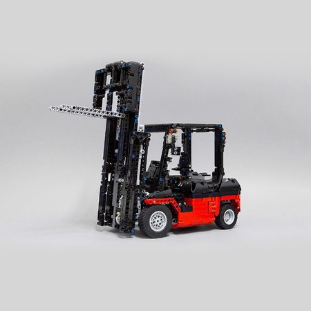 BuildMOC Technic Motor Power Custom Forklift Mk II Buildling Blocks Bricks Set Compatible MOC 3681 Forklift Model for Children