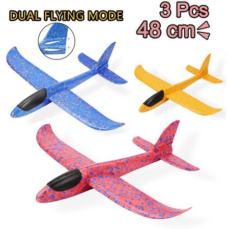 3pcs Hand Throw Airplane Toys for Children 48CM Foam Glider Planes for Kid Outdoor Party Toys