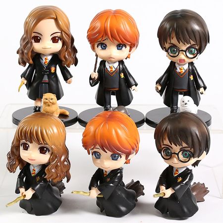 6pcs/lot Big Eyes QPosket Weasley Ron Hermione Granger Snape Action Figure Toy Doll Birthday Gifts