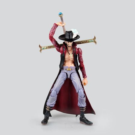 Anime One Piece 18cm BJD Dracule Mihawk Joints Moveable PVC Action Figure Collection Model Toys