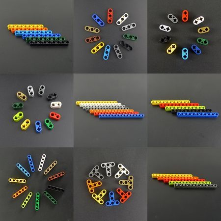 Technic accessories Bulk Brick Beam Axle Connector Colorful Studded Long Beam MOC Multiple size Technology Parts Building Blocks