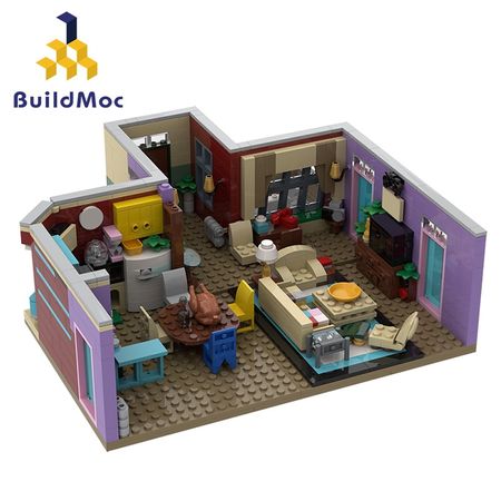 Buildmoc City Building Blocks Sets Kits Friends Monica's House Bedroom Kitchen Model Brinquedos Educational Toys for Girls