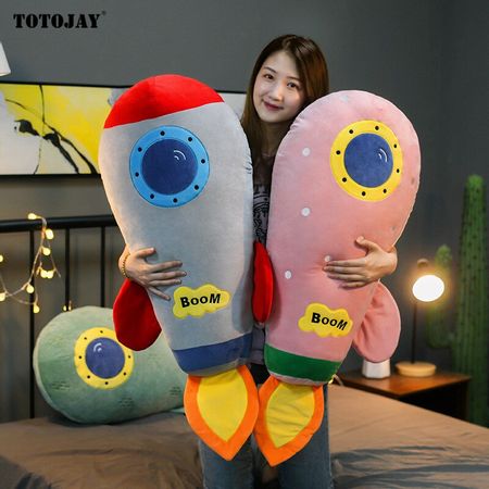 Creative Rocket Pillow Cute Plush Toys Soft Stuffed Cartoon Doll Simlution Home Decor Bed Cushion Boys Kids Funny Birthday Gifts