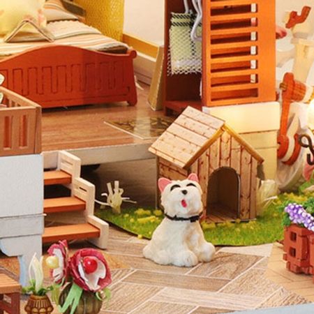 Doll House Toy Miniature Dollhouse House Miniaturas Toys with Furniture Kit Wooden for Children New Year Christmas Gift