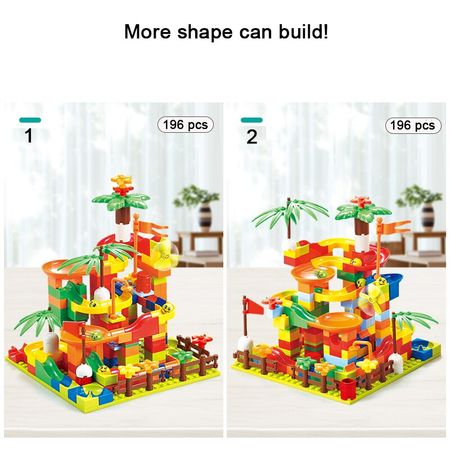 Building Blocks Toys Marble Race Run Small Size Funny Slide Bricks Have Base Plate Educational Constructor Toys for Children